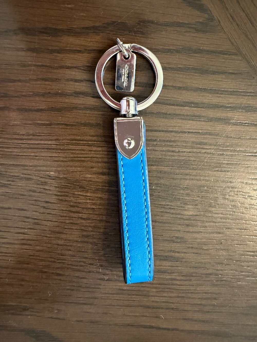 Coach Blue Leather Key Ring